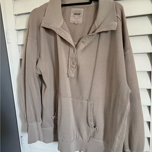 aerie Neutral Taupe Pullover Hoodie